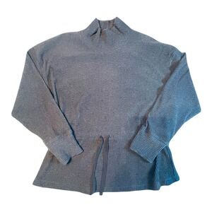 Haven Well Within Ribbed Mock Neck‎ Drawstring Top Charcoal Gray XL JO5375